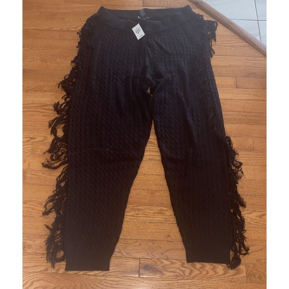 Ashley Stewart Black Fringe Trim Pants Size 4XL‎ NWT - Picture 1 of 5